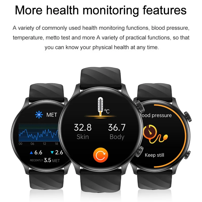 ZW63 Bluetooth-compatible Call Smart Watch Heart Rate Sleep Body Temperature Monitoring Sports Watch - Gold