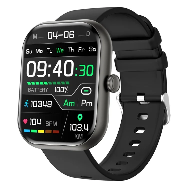 ZW65 2.01-inch Screen Smart Watch Health Monitor Bluetooth-compatible Call Waterproof Sports Watch - Black