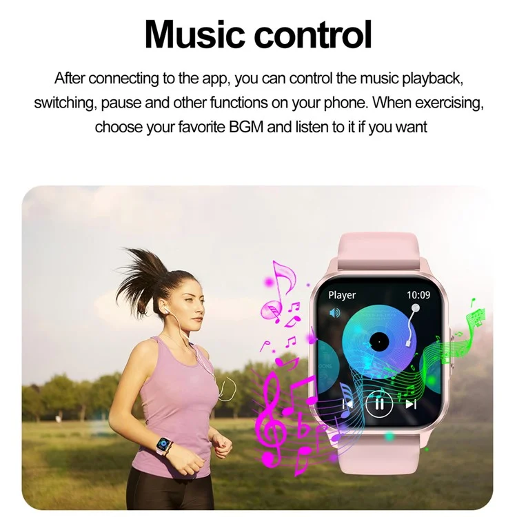 ZW36 1.83-inch Touch Screen Smart Watch Health Monitoring Waterproof Sports Watch - Black