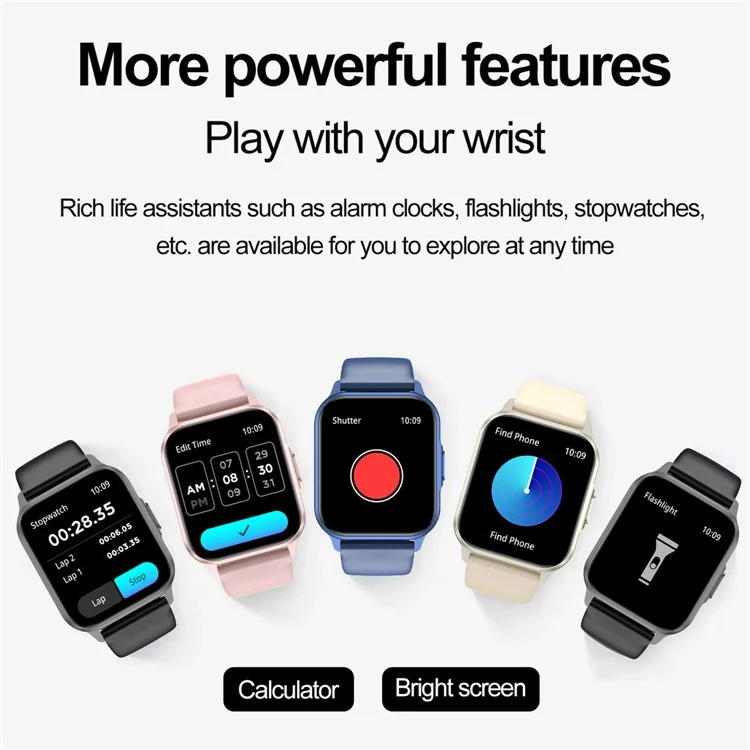 ZW36 1.83-inch Touch Screen Smart Watch Health Monitoring Waterproof Sports Watch - Black
