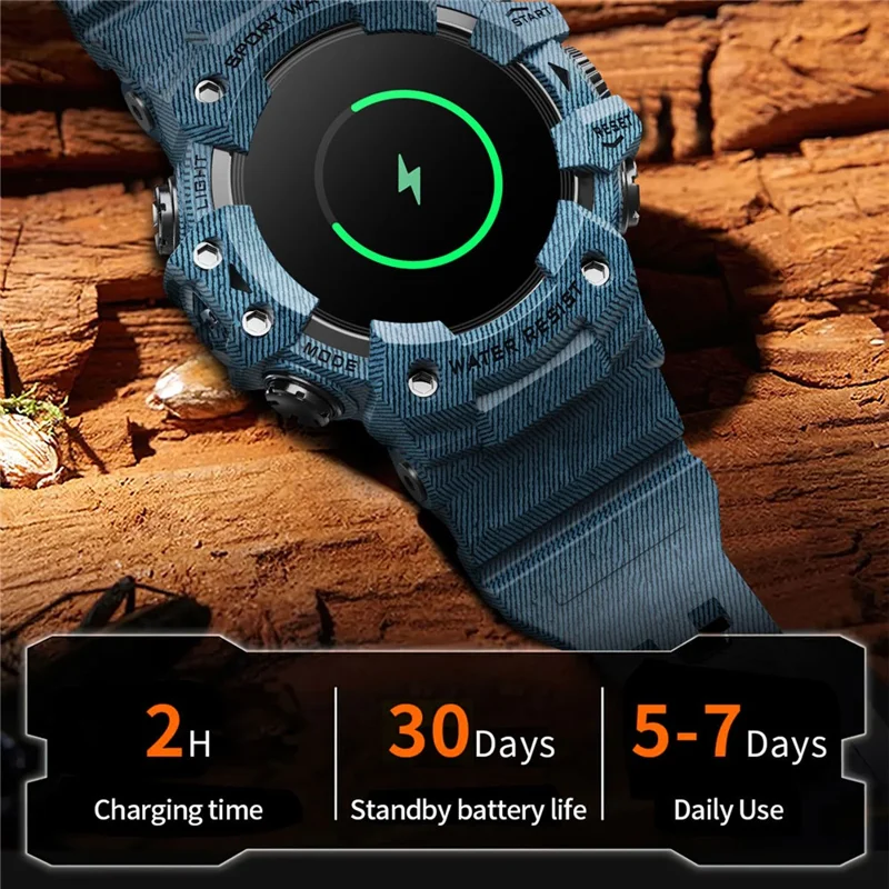 LC21 1.32-inch Bluetooth-compatible Calling Smart Watch Flashlight Compass SOS Health Monitoring Sports Watch - Black