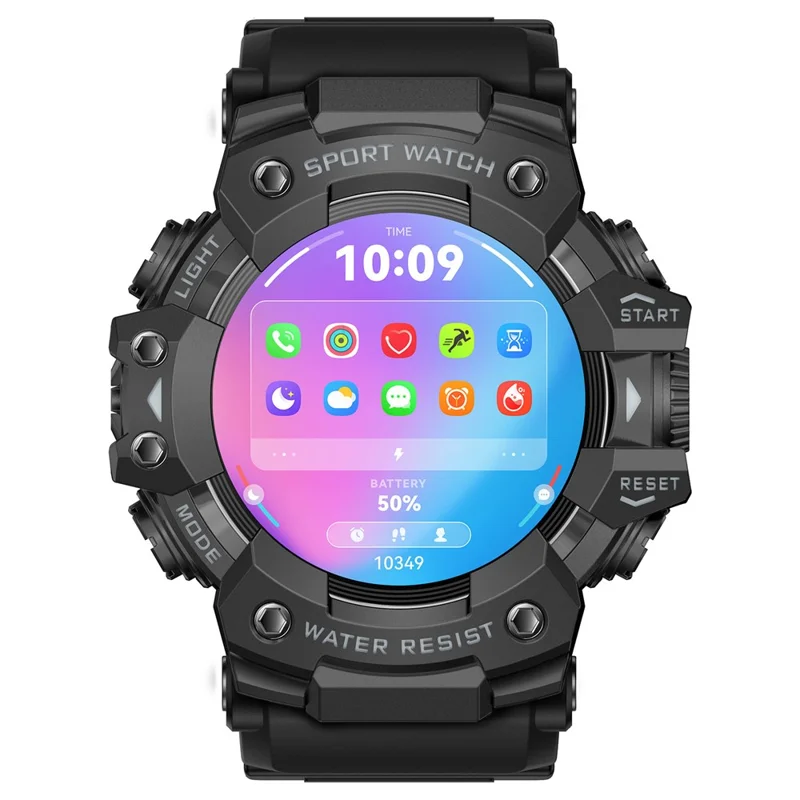 LC21 1.32-inch Bluetooth-compatible Calling Smart Watch Flashlight Compass SOS Health Monitoring Sports Watch - Black