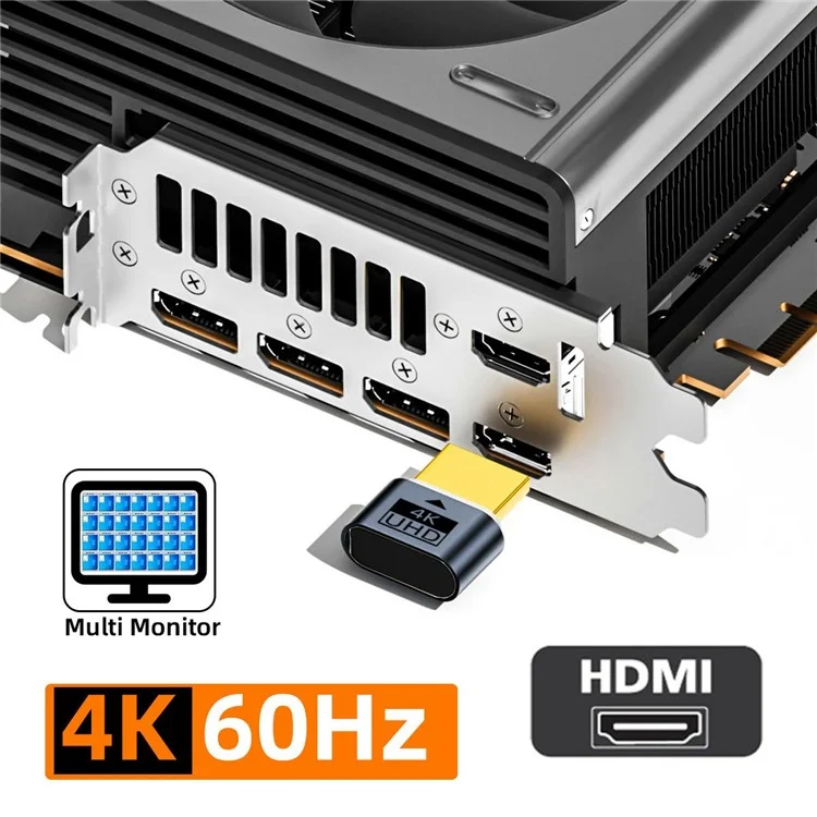Adaptador de pantalla virtual HD-034-BK 4K HD 1.4 DDC EDID Dummy Plug Emulador de pantalla fantasma sin cabeza