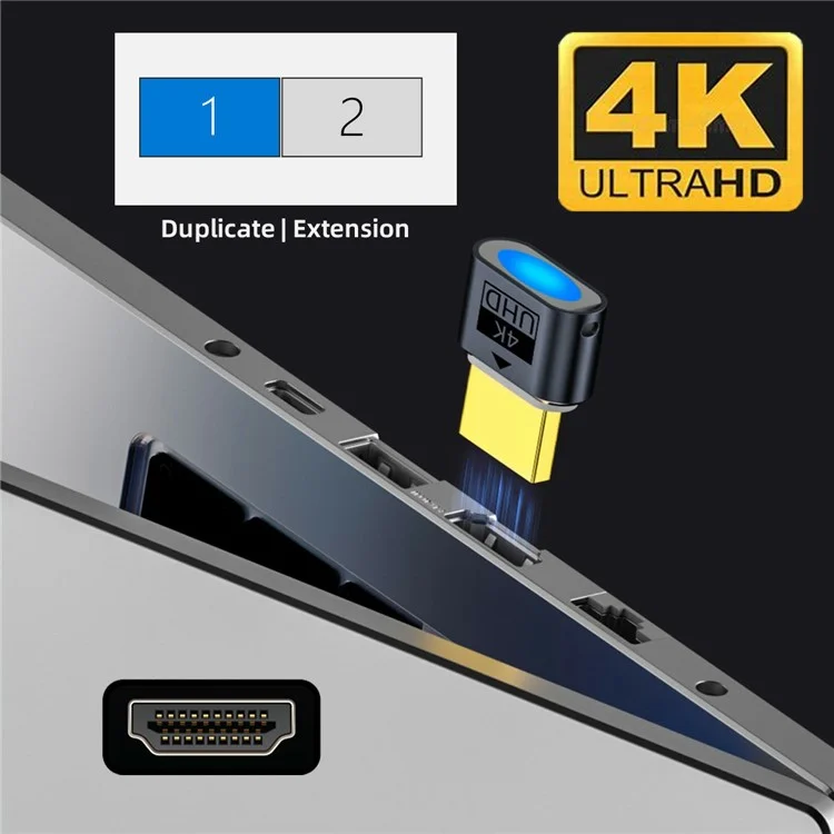 Adaptador de pantalla virtual HD-034-BK 4K HD 1.4 DDC EDID Dummy Plug Emulador de pantalla fantasma sin cabeza