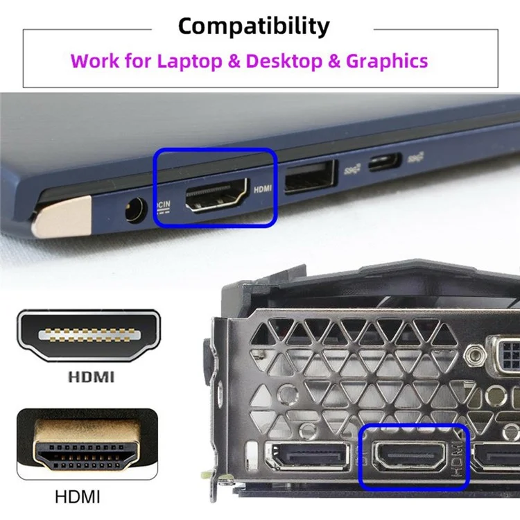 Adaptador de pantalla virtual HD-034-BK 4K HD 1.4 DDC EDID Dummy Plug Emulador de pantalla fantasma sin cabeza