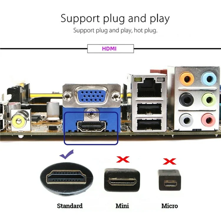 Adaptador de pantalla virtual HD-034-BK 4K HD 1.4 DDC EDID Dummy Plug Emulador de pantalla fantasma sin cabeza