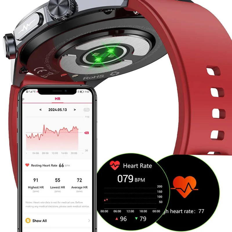 TK29 Силиконовый Ремешок AMOLED Screen Smart Watch Monitoring Monitoring Sleep Sports Watch - Черный