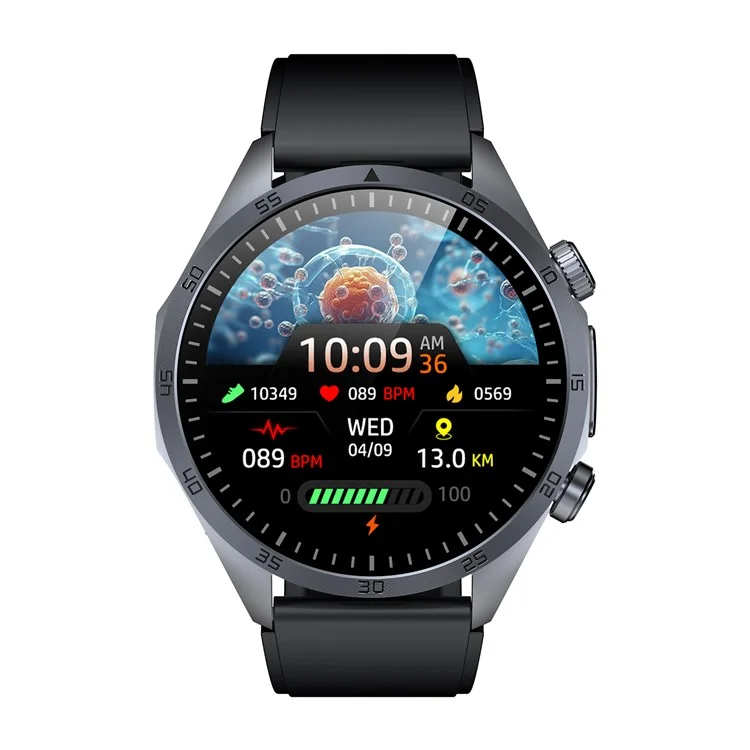 TK29 Силиконовый Ремешок AMOLED Screen Smart Watch Monitoring Monitoring Sleep Sports Watch - Черный