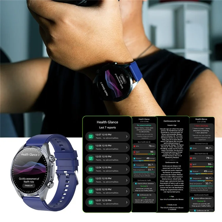 TK29 Силиконовый Ремешок AMOLED Screen Smart Watch Monitoring Monitoring Sleep Sports Watch - Черный