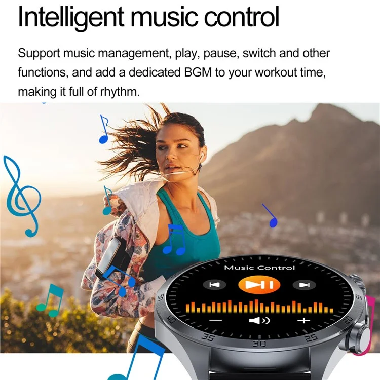 TK29 Leather Strap AMOLED Screen Smart Watch Sleep Health Monitoring Sports Watch - Black