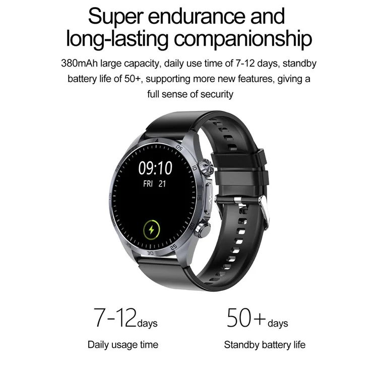 TK29 Leather Strap AMOLED Screen Smart Watch Sleep Health Monitoring Sports Watch - Black
