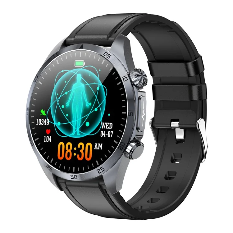 TK29 Leather Strap AMOLED Screen Smart Watch Sleep Health Monitoring Sports Watch - Black