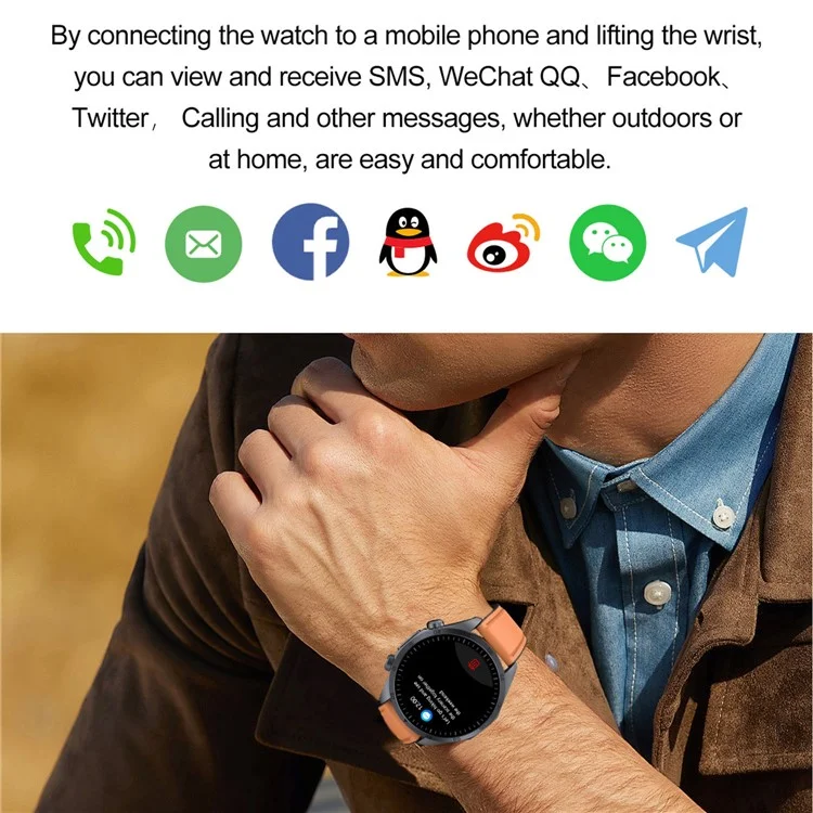 TK29 Leather Strap AMOLED Screen Smart Watch Sleep Health Monitoring Sports Watch - Black