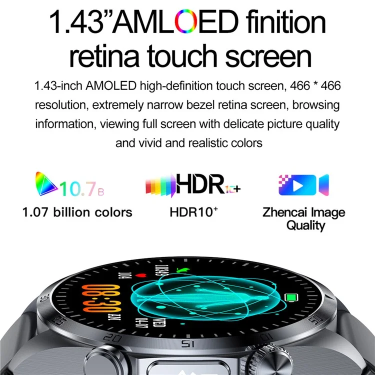 TK29 Steel Strap AMOLED Screen Smart Watch Sleep Health Monitoring Sports Watch