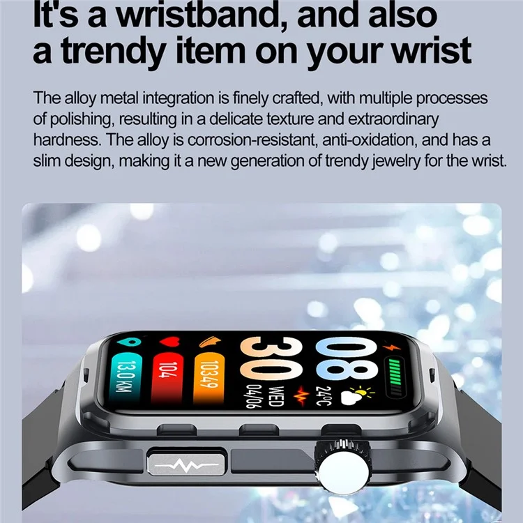 TK79 1.47-inch Screen Smart Wristband Health Monitor Bluetooth-compatible Waterproof Smart Bracelet - Grey