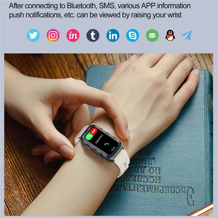 TK79 1.47-inch Screen Smart Wristband Health Monitor Bluetooth-compatible Waterproof Smart Bracelet - Grey