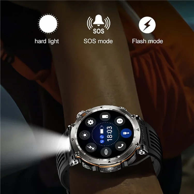 HT30 Silicone Strap 1.7-inch Smart Watch Health Monitoring Compass Sports Watch - Blue