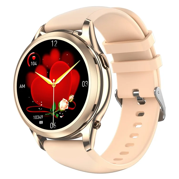 X17 Women TWS Earphones Smart Watch 2 in 1 Bluetooth-compatible Call Music Heart Rate Monitoring Watch - Gold