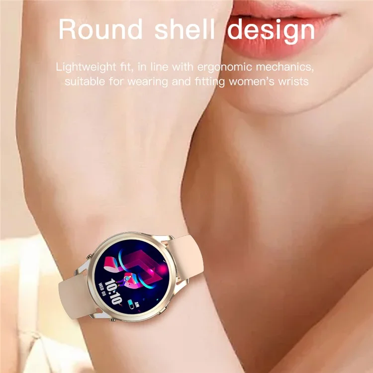X17 Women TWS Earphones Smart Watch 2 in 1 Bluetooth-compatible Call Music Heart Rate Monitoring Watch - Gold