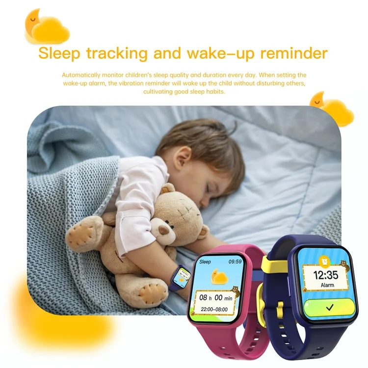Orologio intelligente per bambini Wish 6 con monitoraggio della salute, fitness tracker interattivo e gestione delle attività con ricompense - Viola