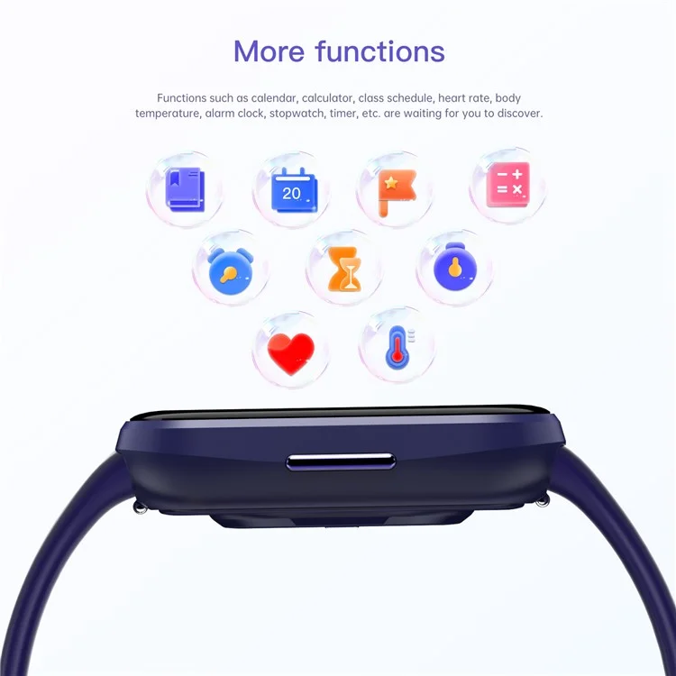 Orologio intelligente per bambini Wish 6 con monitoraggio della salute, fitness tracker interattivo e gestione delle attività con ricompense - Viola
