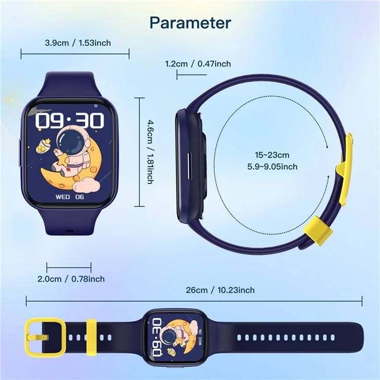 Orologio intelligente per bambini Wish 6 con monitoraggio della salute, fitness tracker interattivo e gestione delle attività con ricompense - Viola