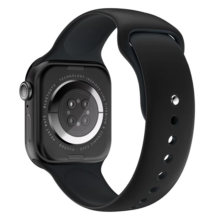 W10 Pro 2.08-inch Touch Screen Smart Watch 24H Heart Rate Monitor Sports Wristband - Black