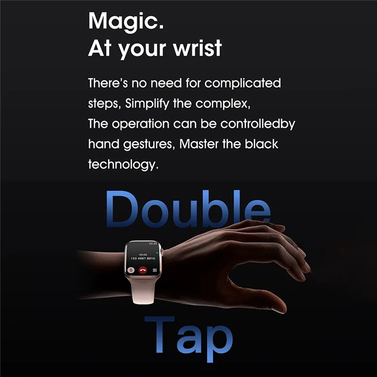 W10 Pro 2.08-inch Touch Screen Smart Watch 24H Heart Rate Monitor Sports Wristband - Black