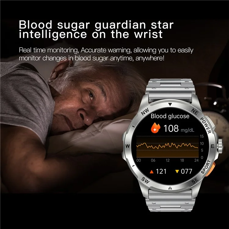 AK77 Steel Strap 1.43-inch AMOLED Smart Watch Sleep Health Monitoring Bluetooth-compatible Call Sports Watch - Black