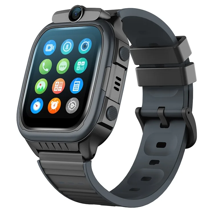 Montre connectée pour enfants K61, caméra, appel vidéo, réveil, bracelet intelligent - Noir