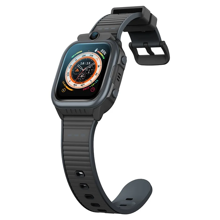 Montre connectée pour enfants K61, caméra, appel vidéo, réveil, bracelet intelligent - Noir