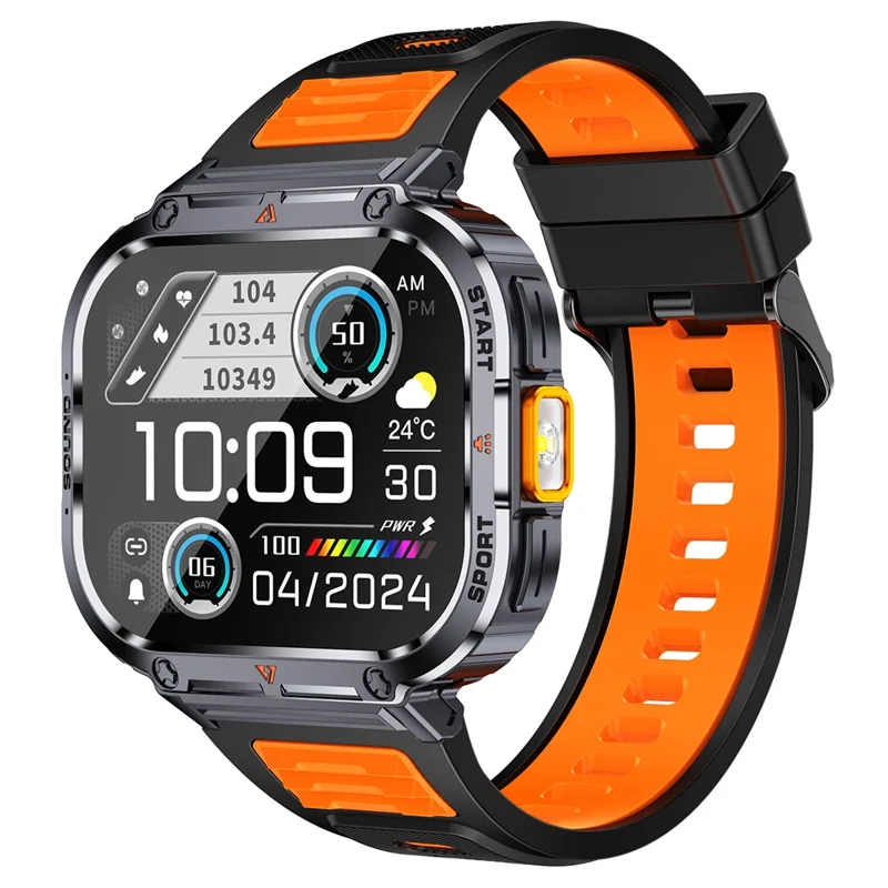 NX23 Fitness Tracker 2.0-inch Touch Screen Bluetooth-compatible Calling Health Monitoring Smart Watch - Orange