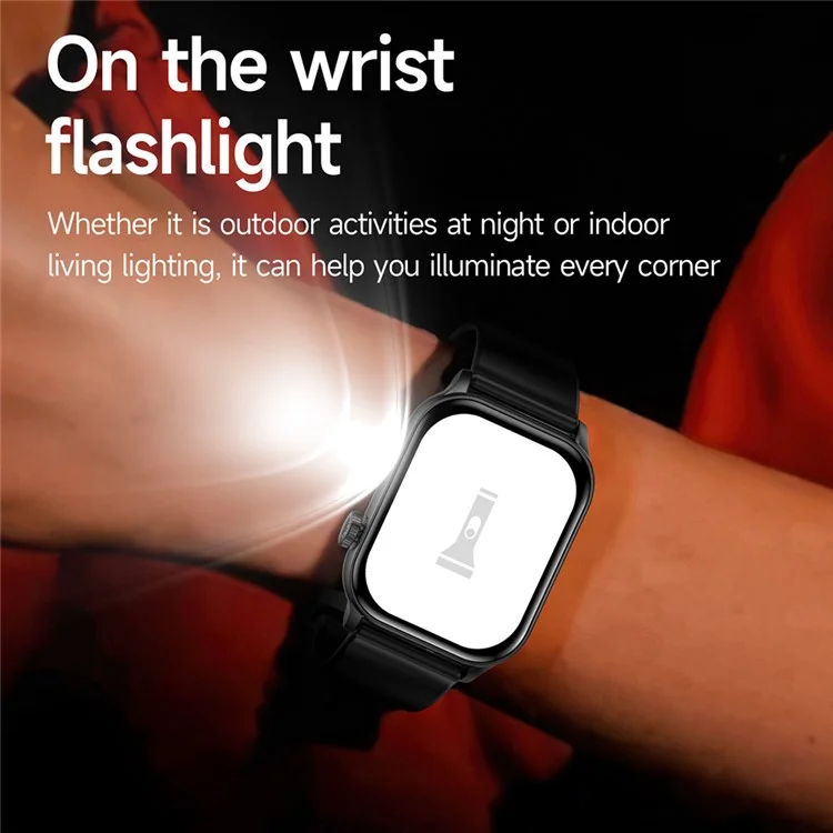 KR86 1.95-inch AMOLED Screen Smart Watch Health Monitoring Sports Watch Support Bluetooth-compatible Call - Black+Silicone Strap