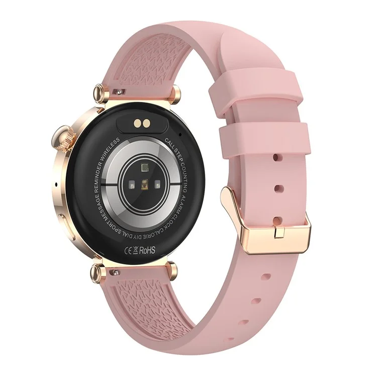 HK88 1.19-inch Heart Rate Monitor NFC Smart Watch Menstrual Cycle Tracker for Women, Silicone Strap - Gold