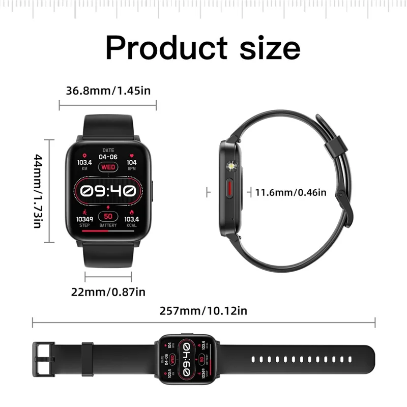 T63B Bluetooth-compatible Call Smart Watch Heart Rate Sleep Health Monitoring Music Sports Watch - Green