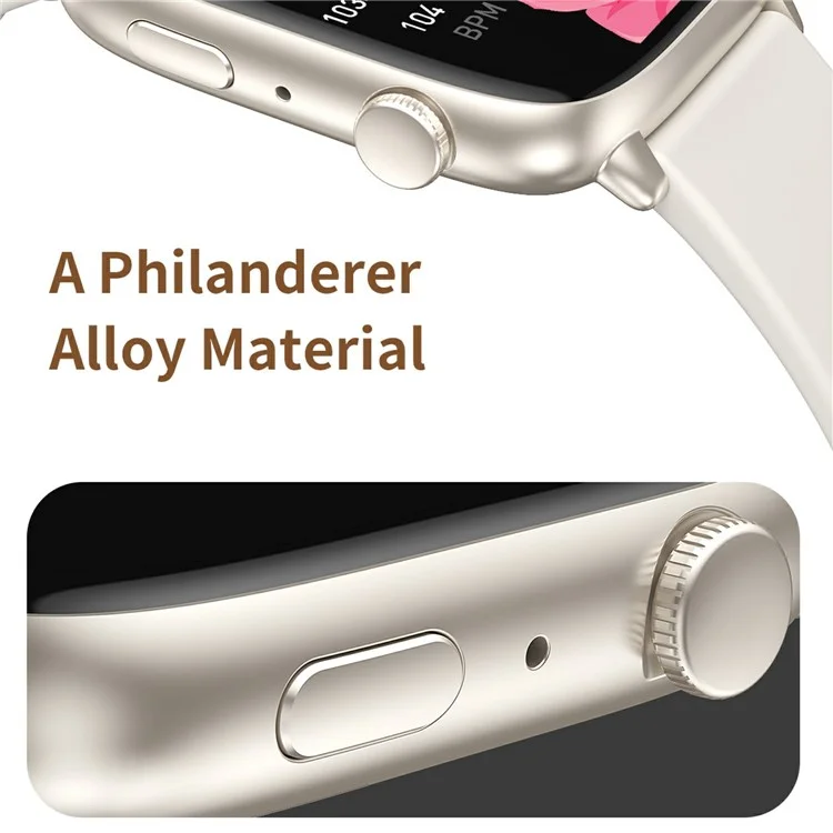 CY18 1,75-Zoll-AMOLED-Bildschirm Bluetooth-Anruf Frauen Gesundheitsüberwachung Smartwatch - Pink