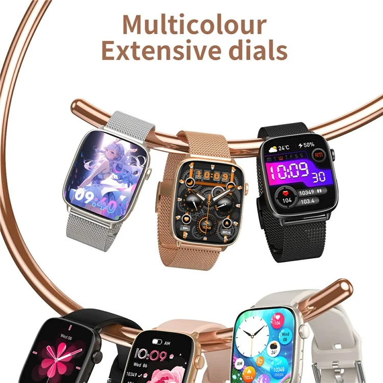 CY18 1,75-Zoll-AMOLED-Bildschirm Bluetooth-Anruf Frauen Gesundheitsüberwachung Smartwatch - Pink