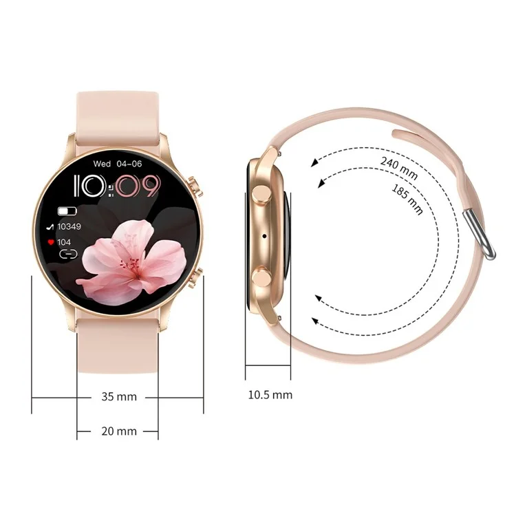 CY19 1.32 inch AMOLED Screen Bluetooth-compatible Call Ultra-Thin Women Health Monitoring Smart Watch - Pink