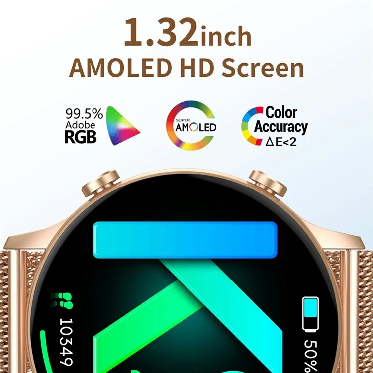 CY19 1.32 inch AMOLED Screen Bluetooth-compatible Call Ultra-Thin Women Health Monitoring Smart Watch - Pink