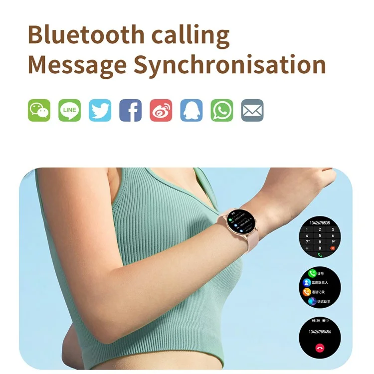 CY19 1.32 inch AMOLED Screen Bluetooth-compatible Call Ultra-Thin Women Health Monitoring Smart Watch - Black