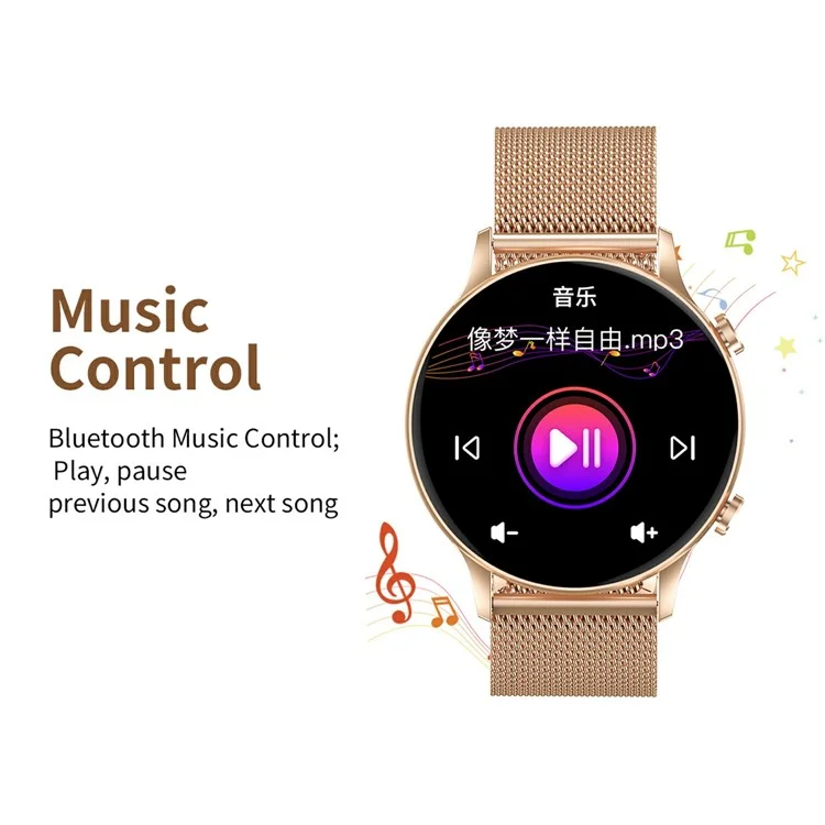 CY19 1.32 inch AMOLED Screen Bluetooth-compatible Call Ultra-Thin Women Health Monitoring Smart Watch - Black
