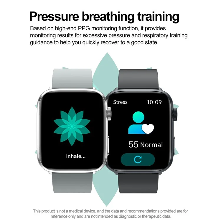 T92 Bluetooth-compatible Call Sports Watch Body Temperature Heart Rate Health Monitoring Smart Watch - Black
