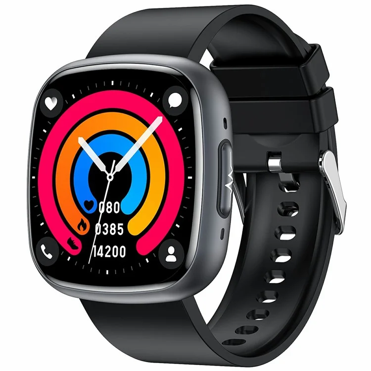 ET593 Orologio sportivo Bluetooth ECG con monitoraggio della temperatura corporale e della salute - Nero