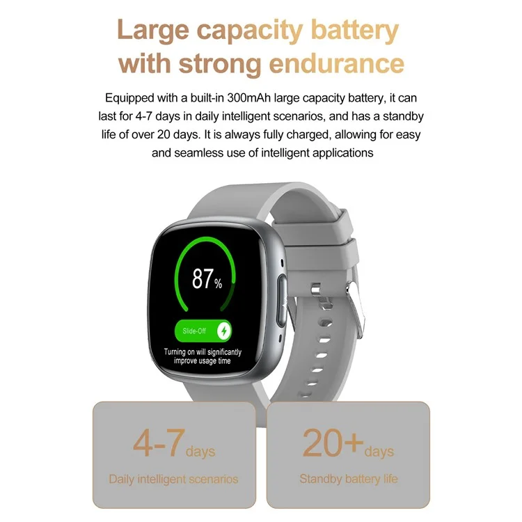 ET593 Orologio sportivo Bluetooth ECG con monitoraggio della temperatura corporale e della salute - Nero