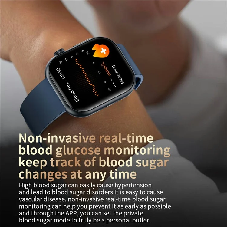 ET587 Bluetooth-Anruf-Sportuhr mit Körper-EKG, Temperatur-Gesundheitsüberwachung, AMOLED-Bildschirm und Smartwatch - Schwarz