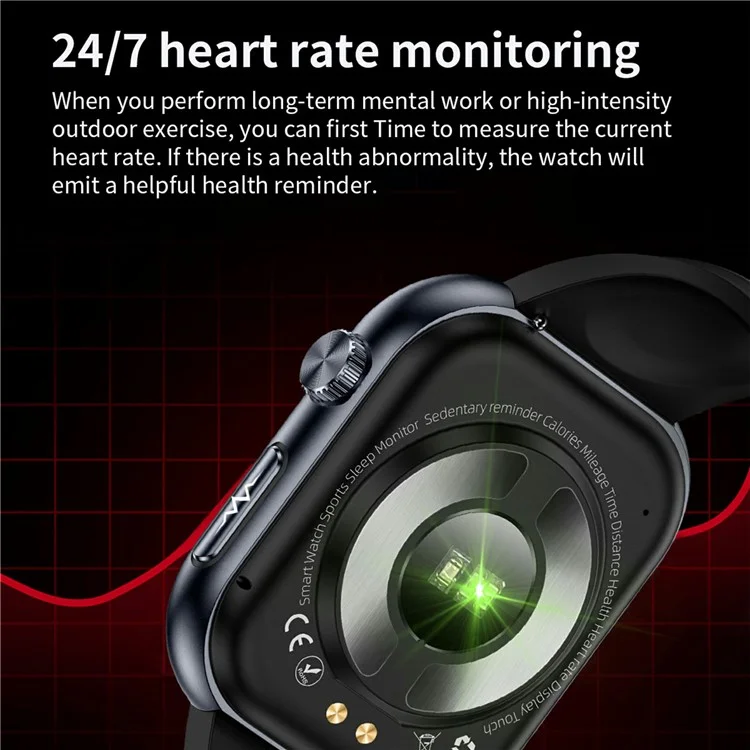 ET587 Bluetooth-Anruf-Sportuhr mit Körper-EKG, Temperatur-Gesundheitsüberwachung, AMOLED-Bildschirm und Smartwatch - Schwarz