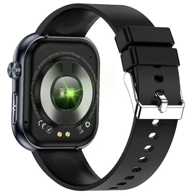 ET587 Bluetooth-Anruf-Sportuhr mit Körper-EKG, Temperatur-Gesundheitsüberwachung, AMOLED-Bildschirm und Smartwatch - Schwarz