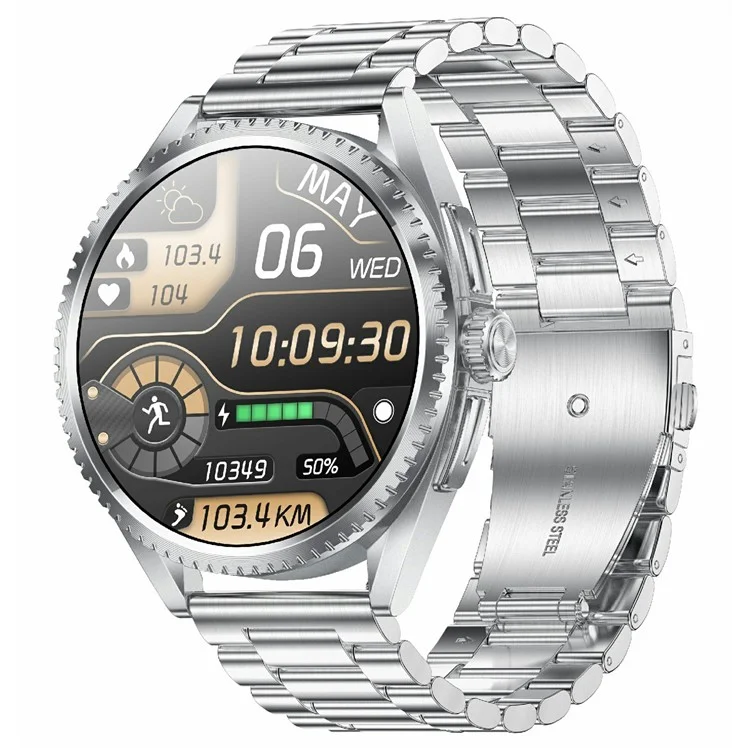 Orologio intelligente CF52 Bluetooth Call Fitness Tracker Monitor di salute Smartwatch, cinturino in acciaio - Argento