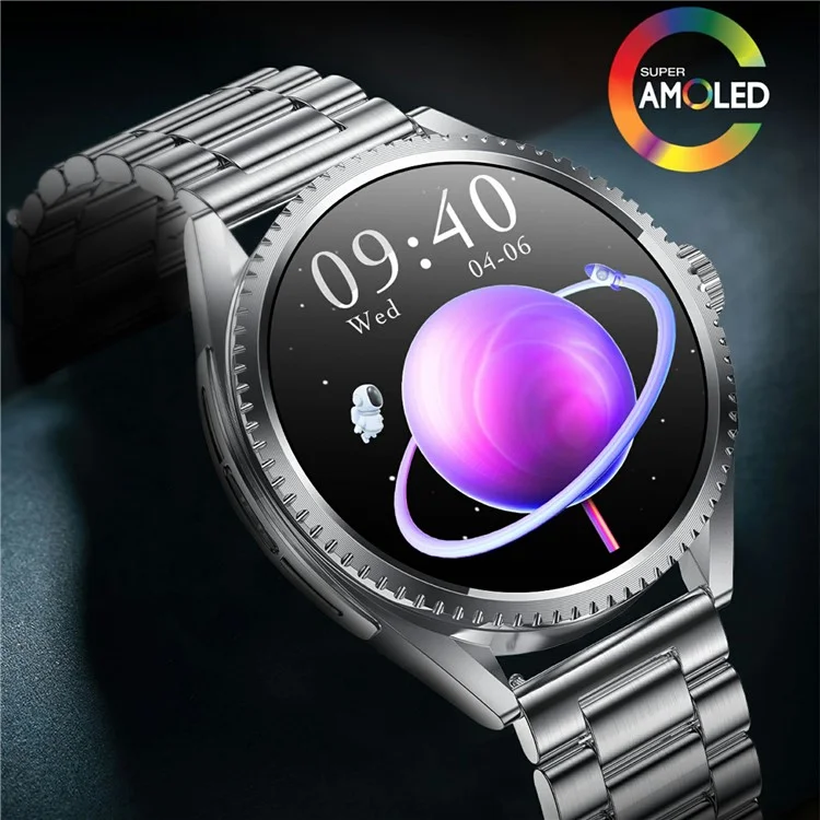 Orologio intelligente CF52 Bluetooth Call Fitness Tracker Monitor di salute Smartwatch, cinturino in acciaio - Argento