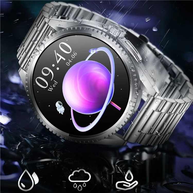 Orologio intelligente CF52 Bluetooth Call Fitness Tracker Monitor di salute Smartwatch, cinturino in acciaio - Argento